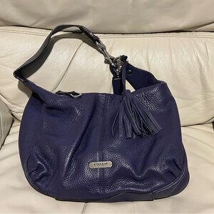 Coach Dark Purple Leather Hobo Bag